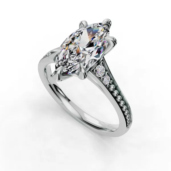 Platinum Marquise Engagement Ring Setting SVS Fine Jewelry Oceanside, NY