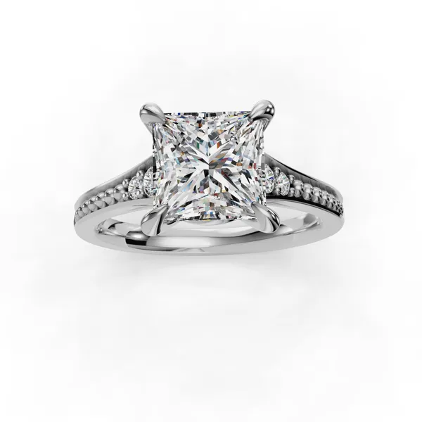 Platinum Princess Engagement Ring Setting Image 4 SVS Fine Jewelry Oceanside, NY