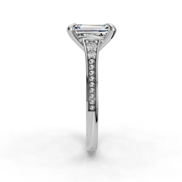 Platinum Emerald Engagement Ring Setting Image 3 SVS Fine Jewelry Oceanside, NY