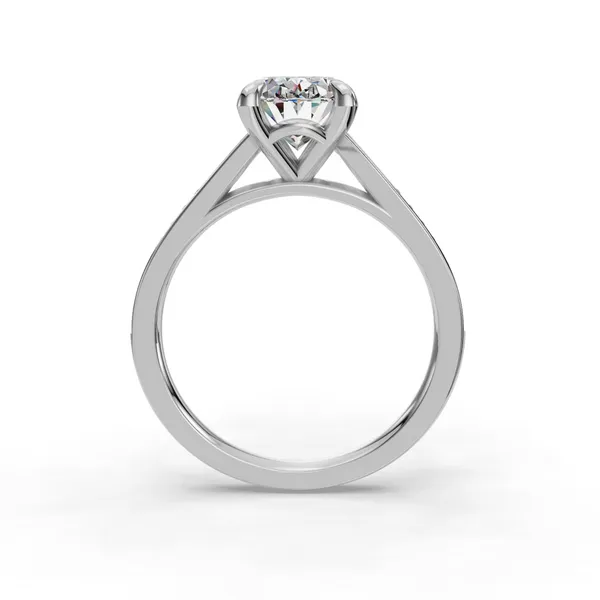 Platinum Oval Engagement Ring Setting Image 2 SVS Fine Jewelry Oceanside, NY