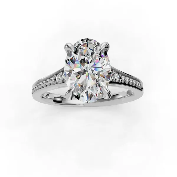 Platinum Oval Engagement Ring Setting Image 4 SVS Fine Jewelry Oceanside, NY