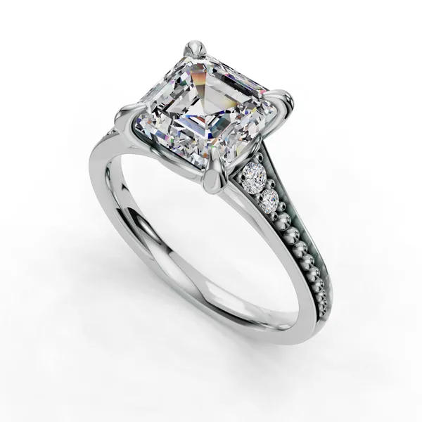 Platinum Asscher Engagement Ring Setting SVS Fine Jewelry Oceanside, NY