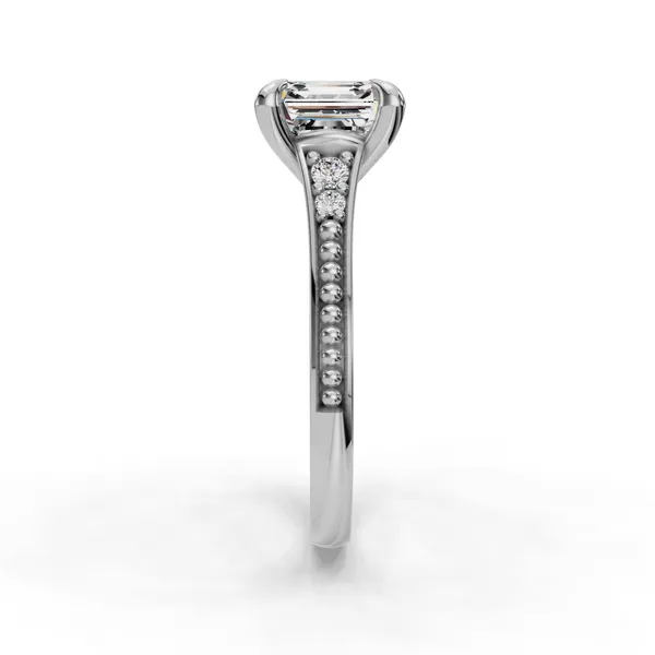 Platinum Asscher Engagement Ring Setting Image 3 SVS Fine Jewelry Oceanside, NY