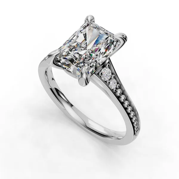 Platinum Radiant Engagement Ring Setting SVS Fine Jewelry Oceanside, NY