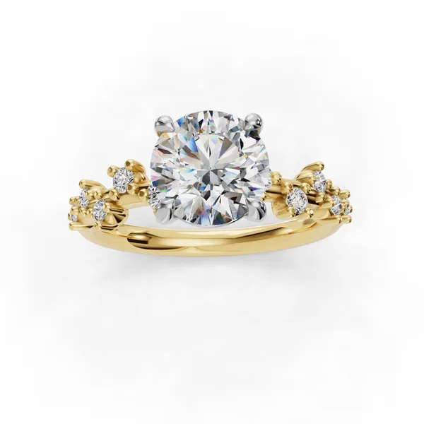 18K Yellow Gold Round Engagement Ring Setting Image 4 SVS Fine Jewelry Oceanside, NY