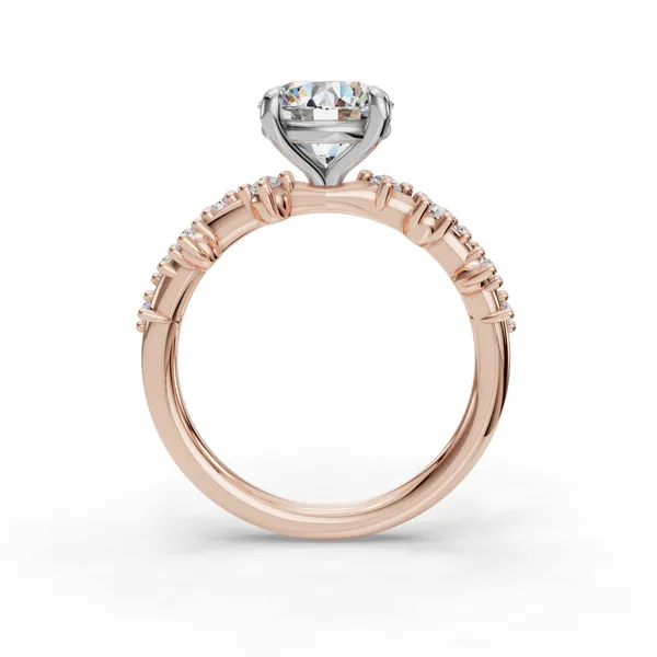 18K Rose Gold Round Engagement Ring Setting Image 2 SVS Fine Jewelry Oceanside, NY