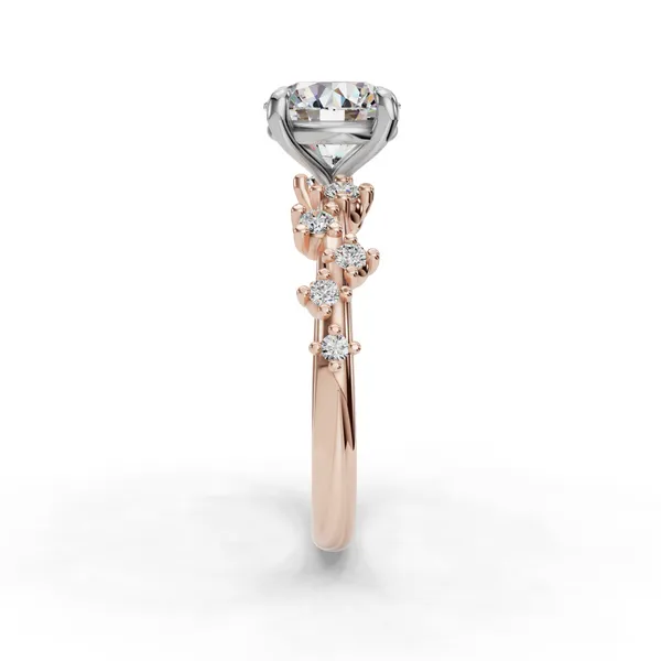 18K Rose Gold Round Engagement Ring Setting Image 3 SVS Fine Jewelry Oceanside, NY