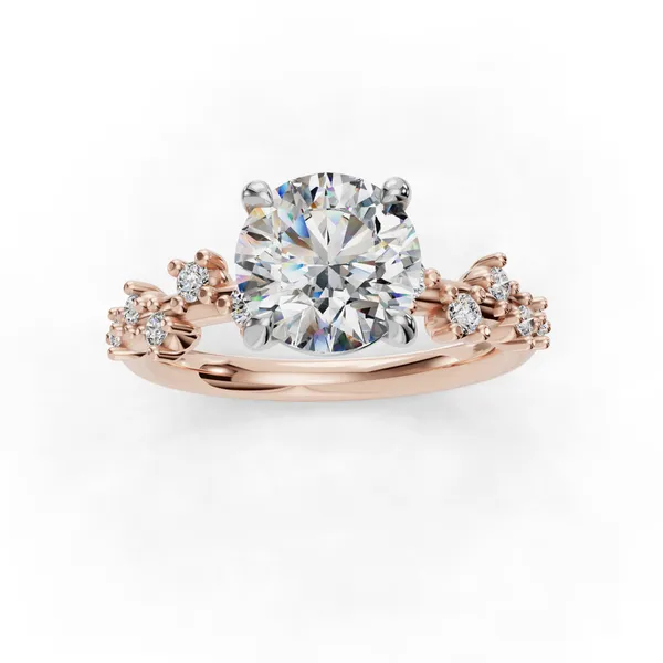 18K Rose Gold Round Engagement Ring Setting Image 4 SVS Fine Jewelry Oceanside, NY
