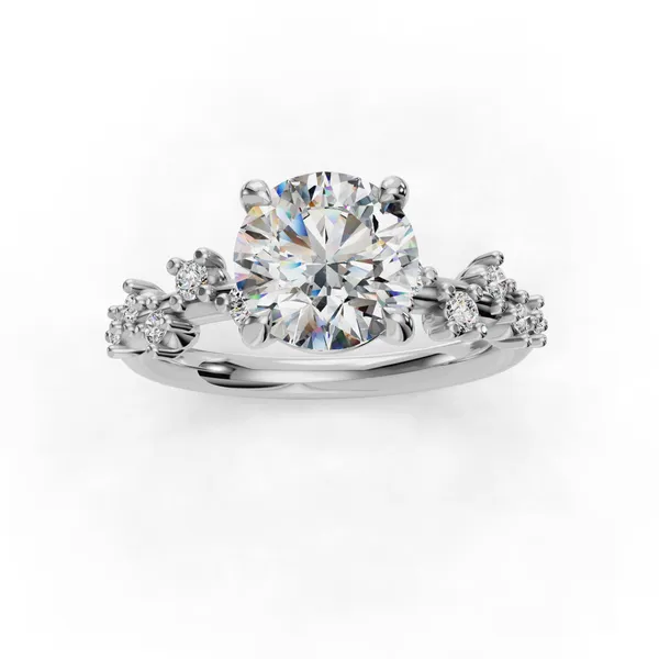 Platinum Round Engagement Ring Setting Image 4 SVS Fine Jewelry Oceanside, NY