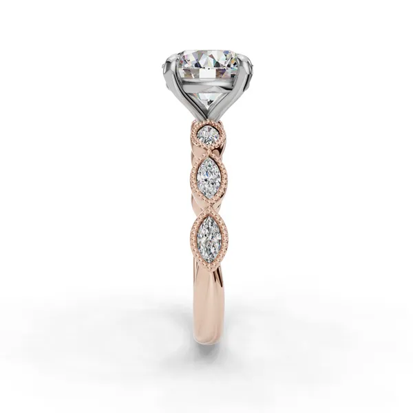 14K Rose Gold Round Engagement Ring Setting Image 3 SVS Fine Jewelry Oceanside, NY