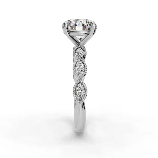 14K White Gold Round Engagement Ring Setting Image 3 SVS Fine Jewelry Oceanside, NY