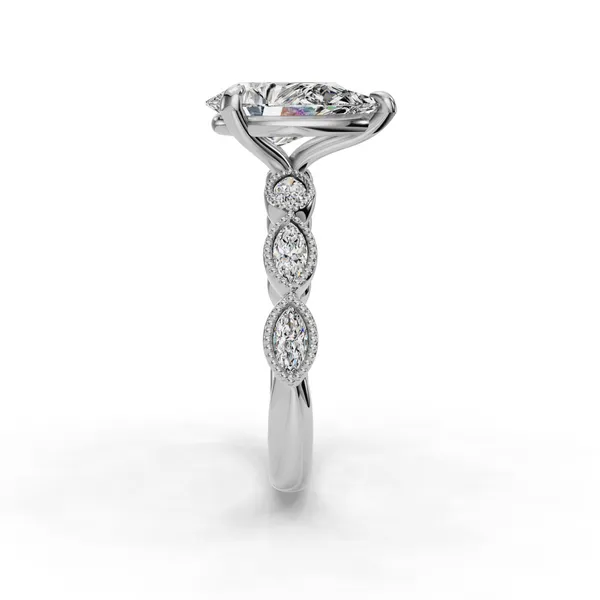 14K White Gold Pear Engagement Ring Setting Image 3 SVS Fine Jewelry Oceanside, NY