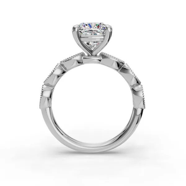 14K White Gold Cushion Engagement Ring Setting Image 2 SVS Fine Jewelry Oceanside, NY