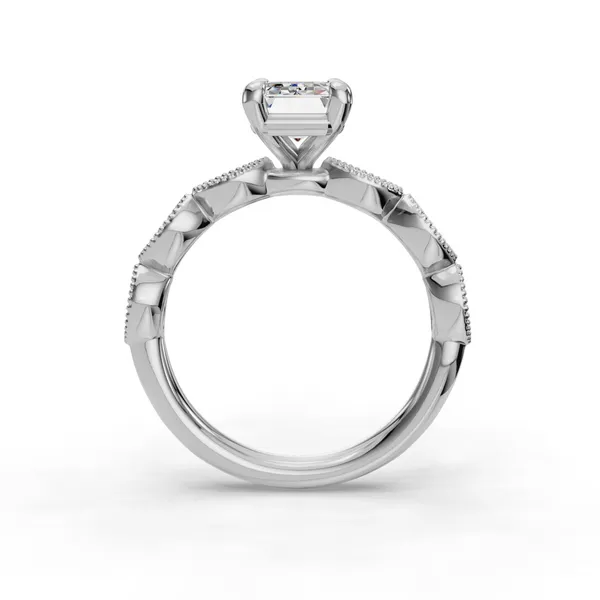 14K White Gold Emerald Engagement Ring Setting Image 2 SVS Fine Jewelry Oceanside, NY