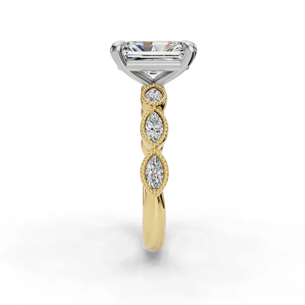 14K Yellow Gold Radiant Engagement Ring Setting Image 3 SVS Fine Jewelry Oceanside, NY