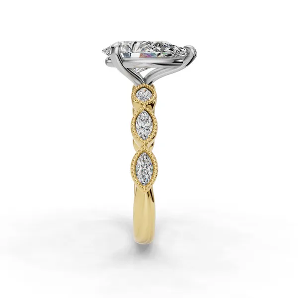 14K Yellow Gold Pear Engagement Ring Setting Image 3 SVS Fine Jewelry Oceanside, NY