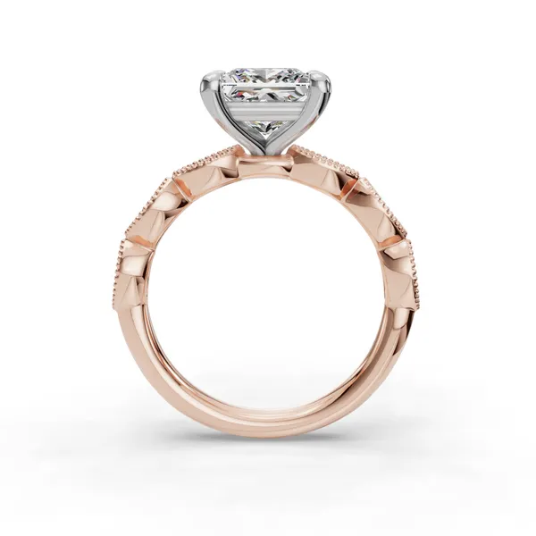 18K Rose Gold Princess Engagement Ring Setting Image 2 SVS Fine Jewelry Oceanside, NY