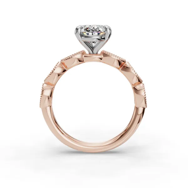 18K Rose Gold Oval Engagement Ring Setting Image 2 SVS Fine Jewelry Oceanside, NY