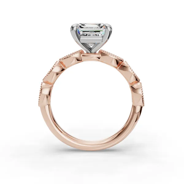18K Rose Gold Asscher Engagement Ring Setting Image 2 SVS Fine Jewelry Oceanside, NY