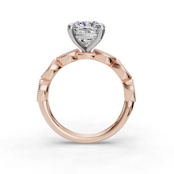 18K Rose Gold Cushion Engagement Ring Setting Image 2 SVS Fine Jewelry Oceanside, NY