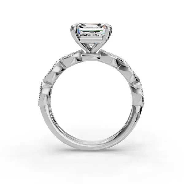 18K White Gold Asscher Engagement Ring Setting Image 2 SVS Fine Jewelry Oceanside, NY