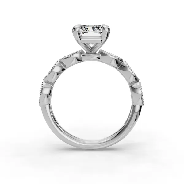 18K White Gold Radiant Engagement Ring Setting Image 2 SVS Fine Jewelry Oceanside, NY