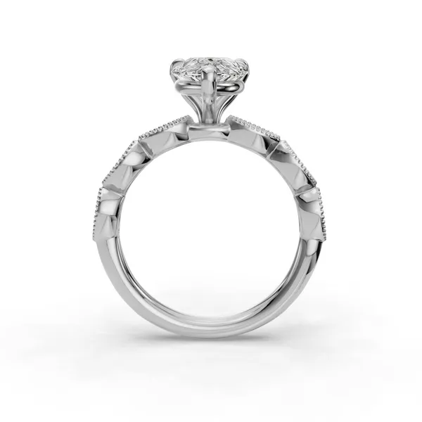 18K White Gold Pear Engagement Ring Setting Image 2 SVS Fine Jewelry Oceanside, NY