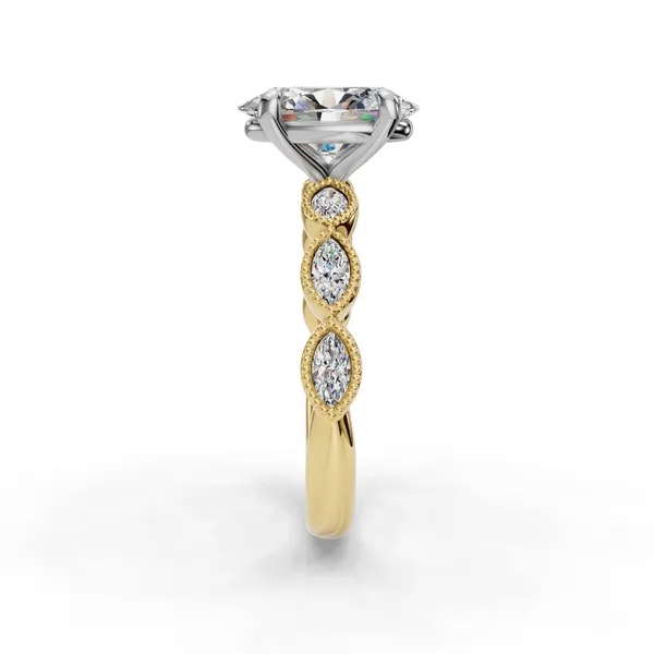 18K Yellow Gold Oval Engagement Ring Setting Image 3 SVS Fine Jewelry Oceanside, NY