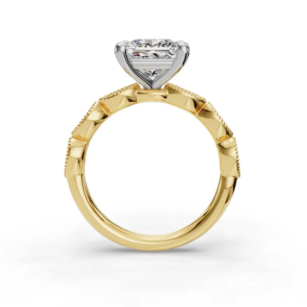 18K Yellow Gold Princess Engagement Ring Setting Image 2 SVS Fine Jewelry Oceanside, NY