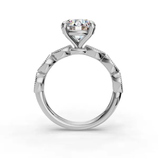 Platinum Round Engagement Ring Setting Image 2 SVS Fine Jewelry Oceanside, NY
