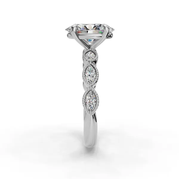 Platinum Oval Engagement Ring Setting Image 3 SVS Fine Jewelry Oceanside, NY