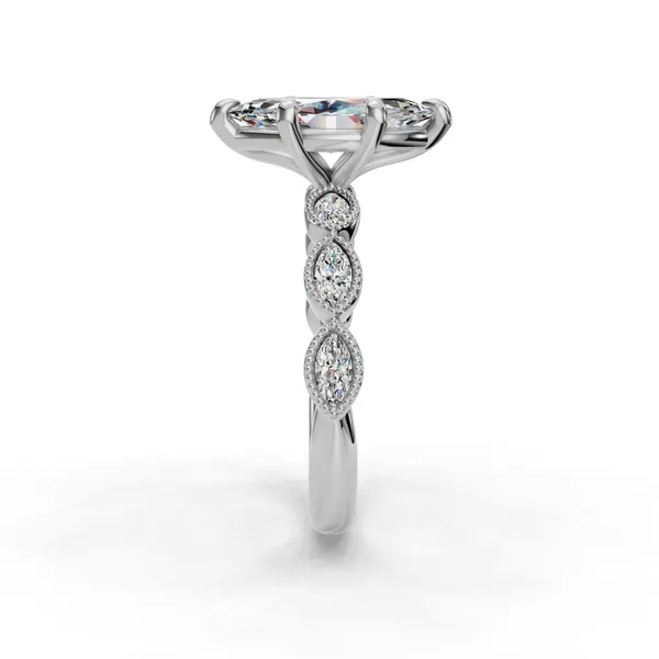 Platinum Marquise Engagement Ring Setting Image 3 SVS Fine Jewelry Oceanside, NY