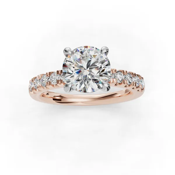 14K Rose Gold Round Engagement Ring Setting Image 4 SVS Fine Jewelry Oceanside, NY