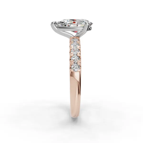 14K Rose Gold Pear Engagement Ring Setting Image 3 SVS Fine Jewelry Oceanside, NY
