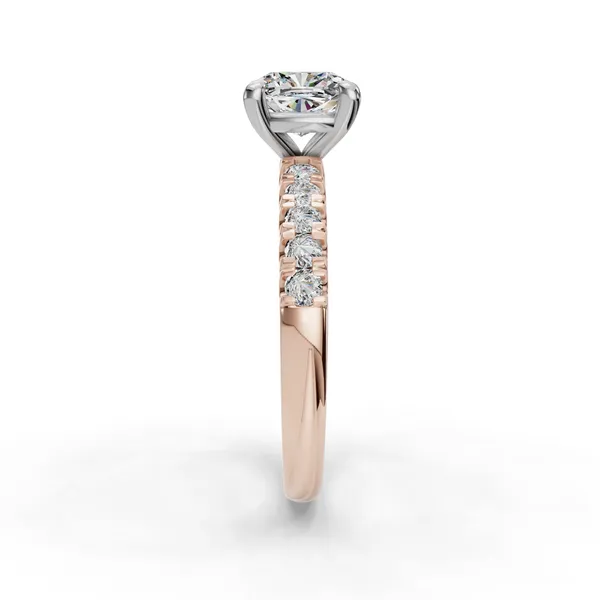 14K Rose Gold Cushion Engagement Ring Setting Image 3 SVS Fine Jewelry Oceanside, NY