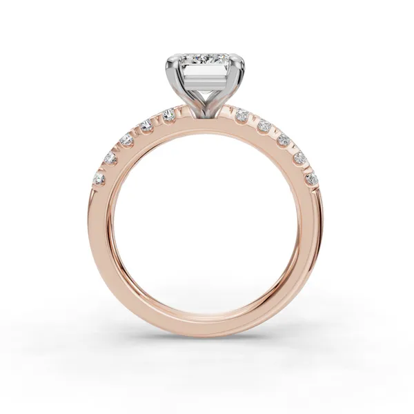 14K Rose Gold Emerald Engagement Ring Setting Image 2 SVS Fine Jewelry Oceanside, NY
