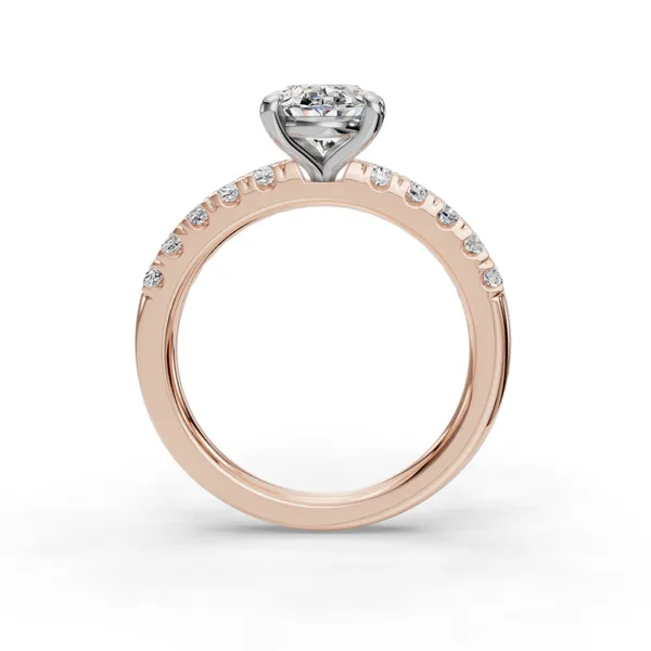 14K Rose Gold Oval Engagement Ring Setting Image 2 SVS Fine Jewelry Oceanside, NY