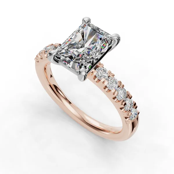 14K Rose Gold Radiant Engagement Ring Setting SVS Fine Jewelry Oceanside, NY