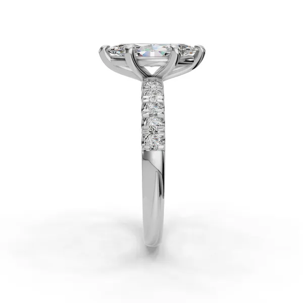14K White Gold Marquise Engagement Ring Setting Image 3 SVS Fine Jewelry Oceanside, NY