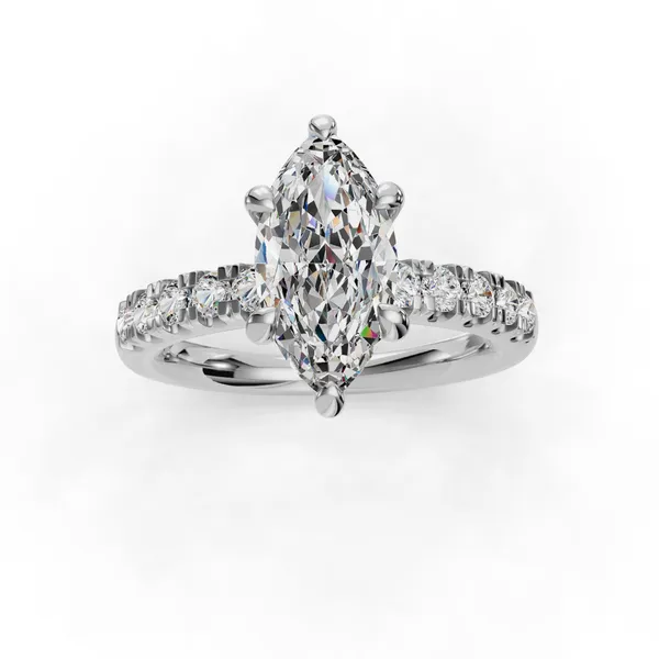 14K White Gold Marquise Engagement Ring Setting Image 4 SVS Fine Jewelry Oceanside, NY