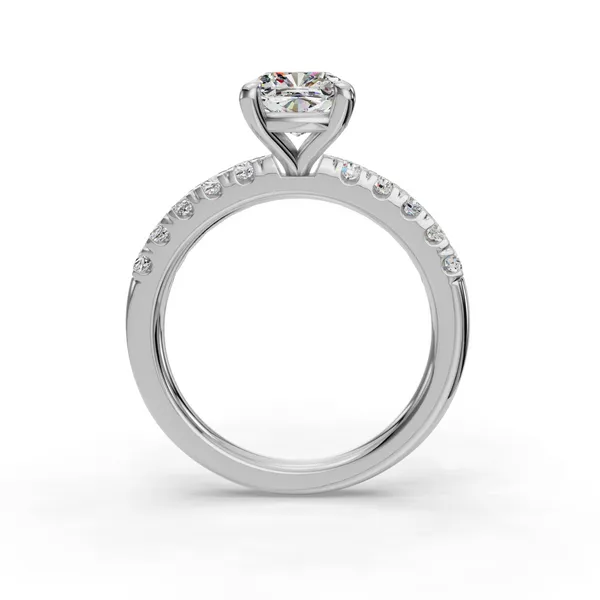 14K White Gold Cushion Engagement Ring Setting Image 2 SVS Fine Jewelry Oceanside, NY