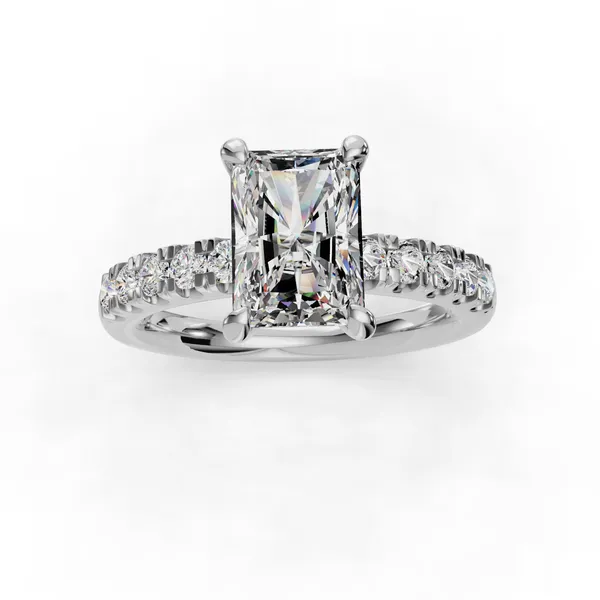 14K White Gold Radiant Engagement Ring Setting Image 4 SVS Fine Jewelry Oceanside, NY