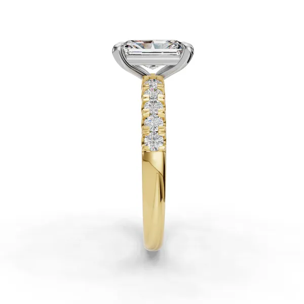 14K Yellow Gold Radiant Engagement Ring Setting Image 3 SVS Fine Jewelry Oceanside, NY
