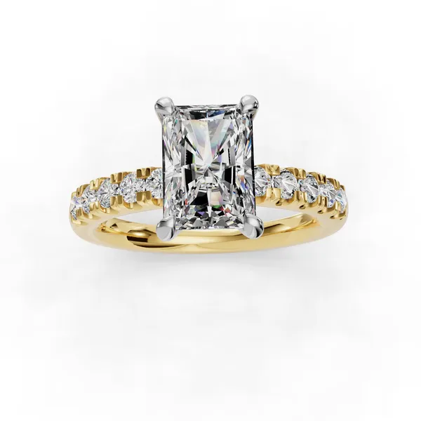 14K Yellow Gold Radiant Engagement Ring Setting Image 4 SVS Fine Jewelry Oceanside, NY