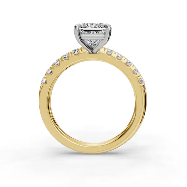 14K Yellow Gold Princess Engagement Ring Setting Image 2 SVS Fine Jewelry Oceanside, NY