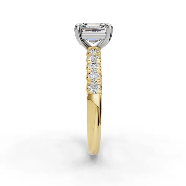 14K Yellow Gold Asscher Engagement Ring Setting Image 3 SVS Fine Jewelry Oceanside, NY
