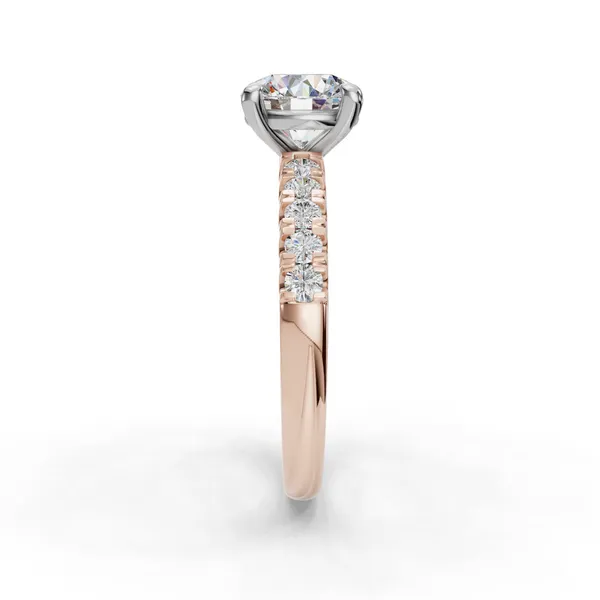 18K Rose Gold Round Engagement Ring Setting Image 3 SVS Fine Jewelry Oceanside, NY