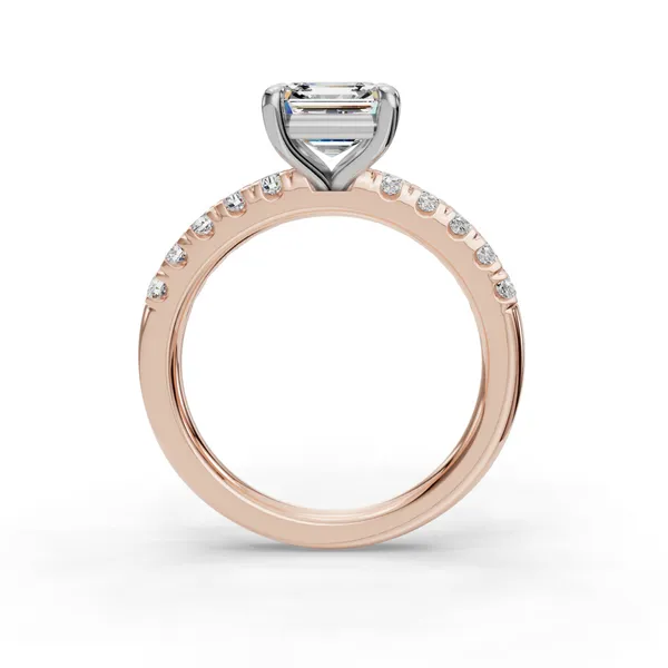 18K Rose Gold Asscher Engagement Ring Setting Image 2 SVS Fine Jewelry Oceanside, NY