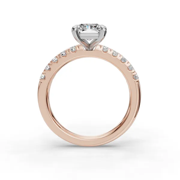 18K Rose Gold Radiant Engagement Ring Setting Image 2 SVS Fine Jewelry Oceanside, NY