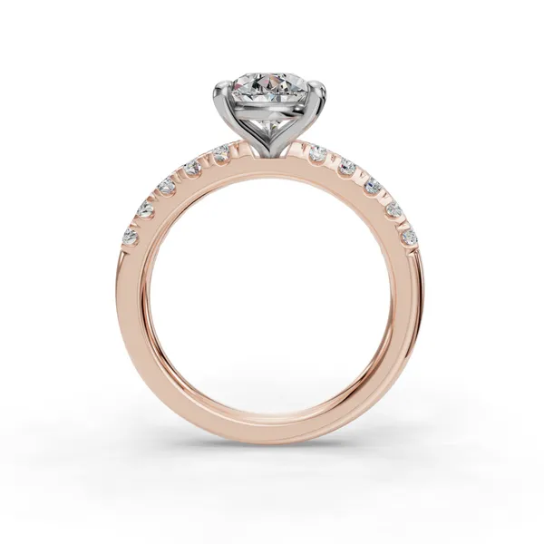18K Rose Gold Pear Engagement Ring Setting Image 2 SVS Fine Jewelry Oceanside, NY
